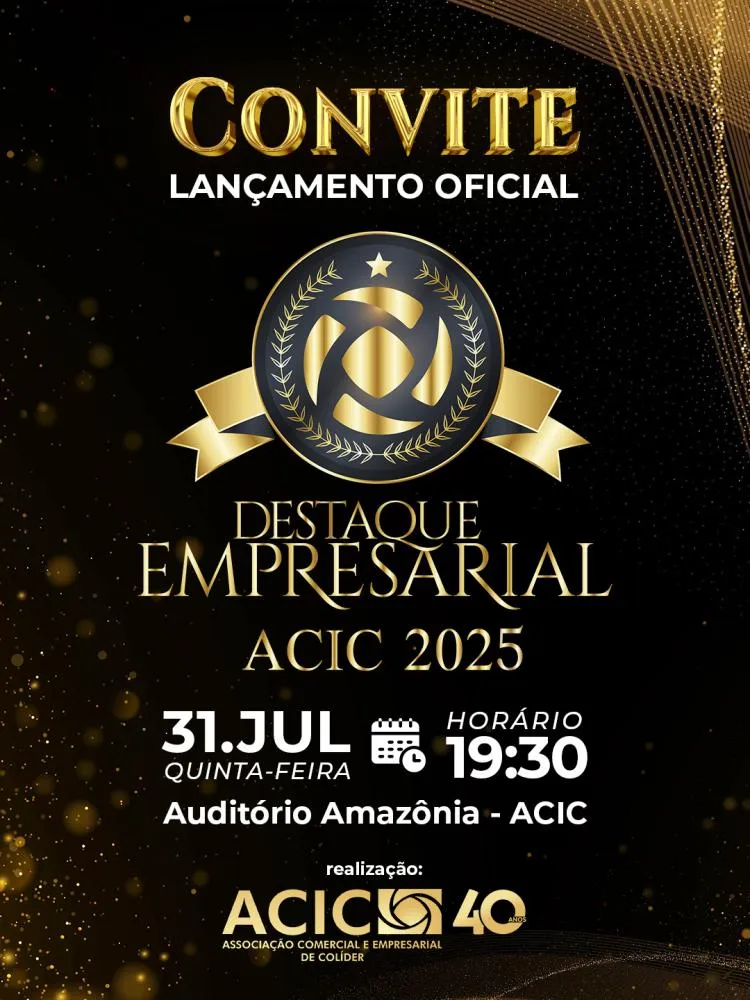 Convite: ACIC realiza lançamento oficial do Destaque Empresarial 2025 em Colíder