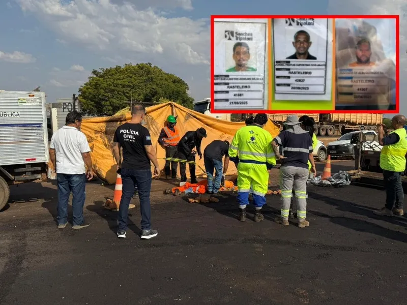 Operários que morreram esmagados por rolo compressor foram contratados por empresa há 20 dias