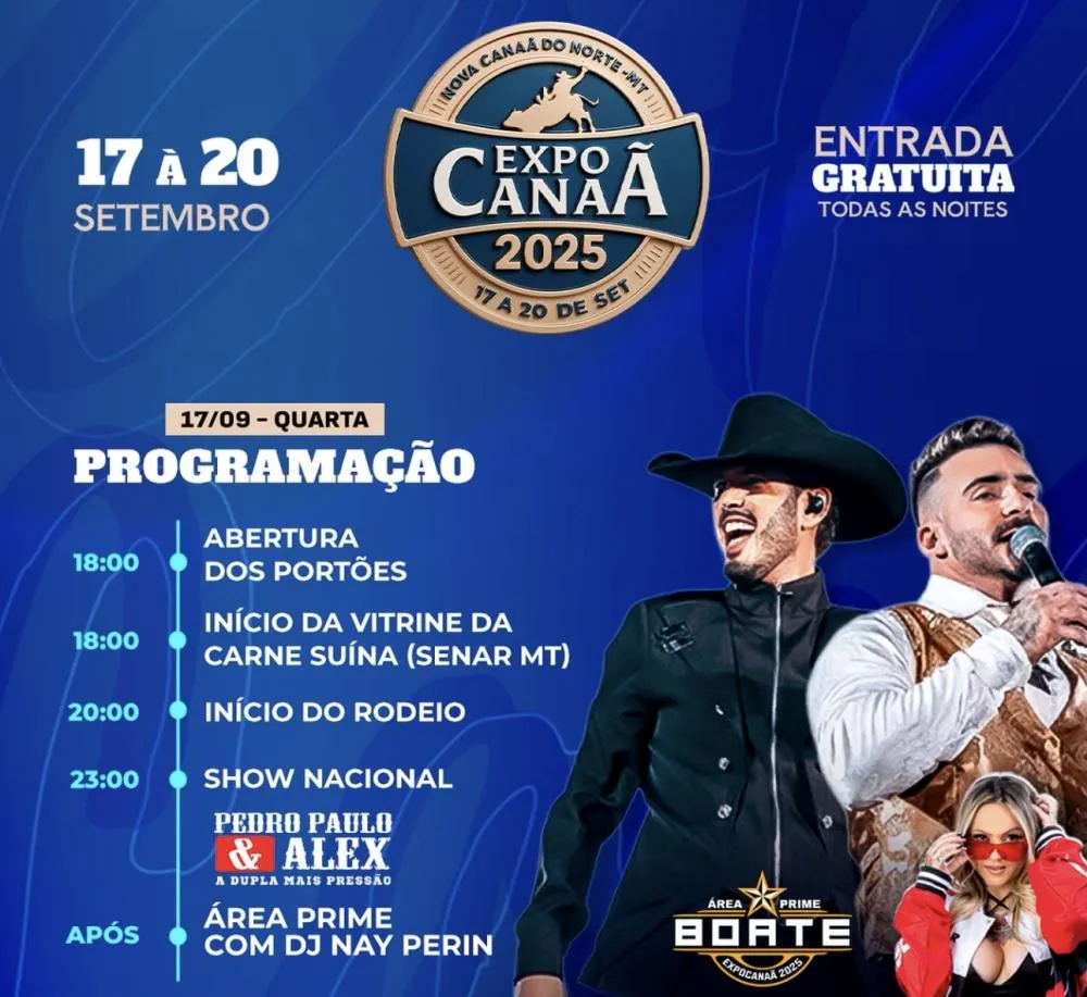 Contagem regressiva chega ao fim: ExpoCanaã 2025 começa hoje em Nova Canaã do Norte