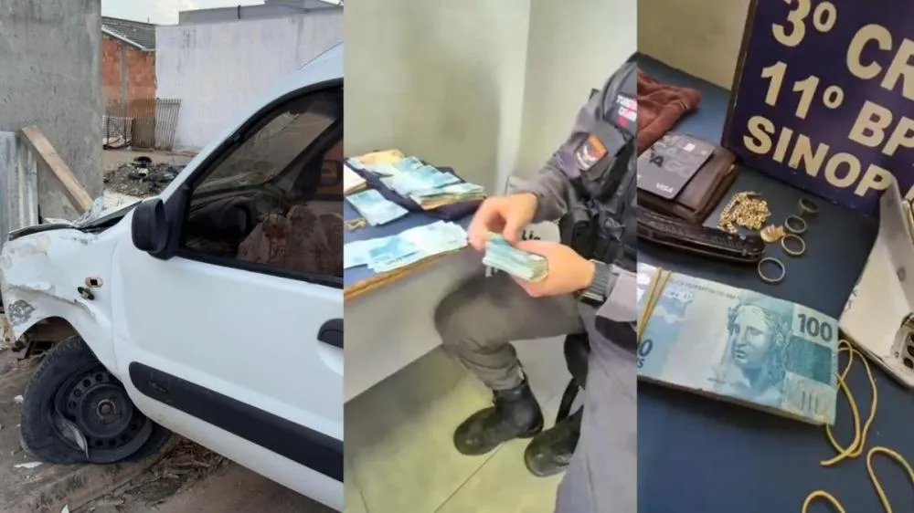 Bandidos rendem família e levam R$ 60 mil; idoso sofre acidente ao seguir grupo na fuga em Sinop