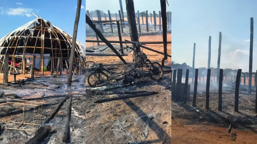Incêndio atinge aldeia indígena em Querência (MT) após criança brincar com isqueiro