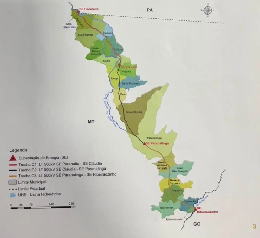 Nova linha de transmissão passará em Colíder